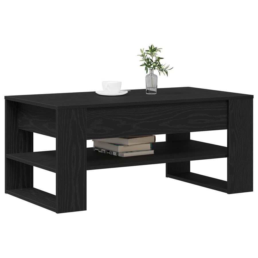 Salontafel Zwart Eiken 102X55X45 Cm Bewerkt Hout