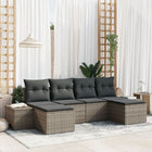 Garden Sofa Set with cushions 6 pcs Grey poly rattan