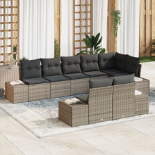 8-Delige Tuin Sofa Set Met Kussens Poly Rattan Grijs zonder tafel