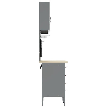 7-Delige Werkcabinet En Pegboard Set Rood Mdf En Metaal