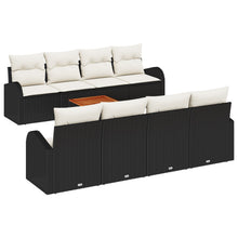 9-Delige Tuin Sofa Set Met Kussens Zwart Poly Rattan Acacia