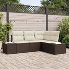 Loungeset 4-delig poly rattan bruin