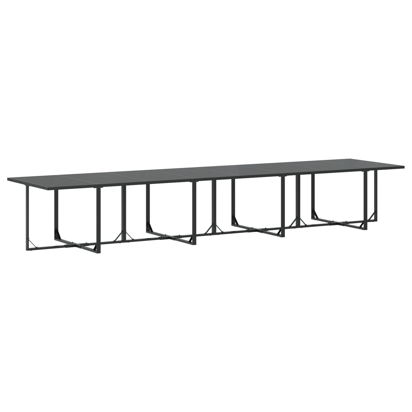 12-Delige Tuin Eettafel Set Met Kussens Van Staal En Textilene
