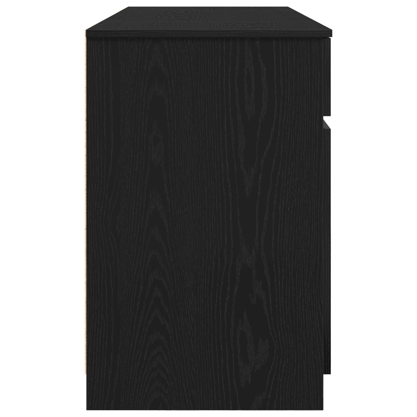 Bureau Zwart Eiken 140X49X76 Cm Bewerkt Hout