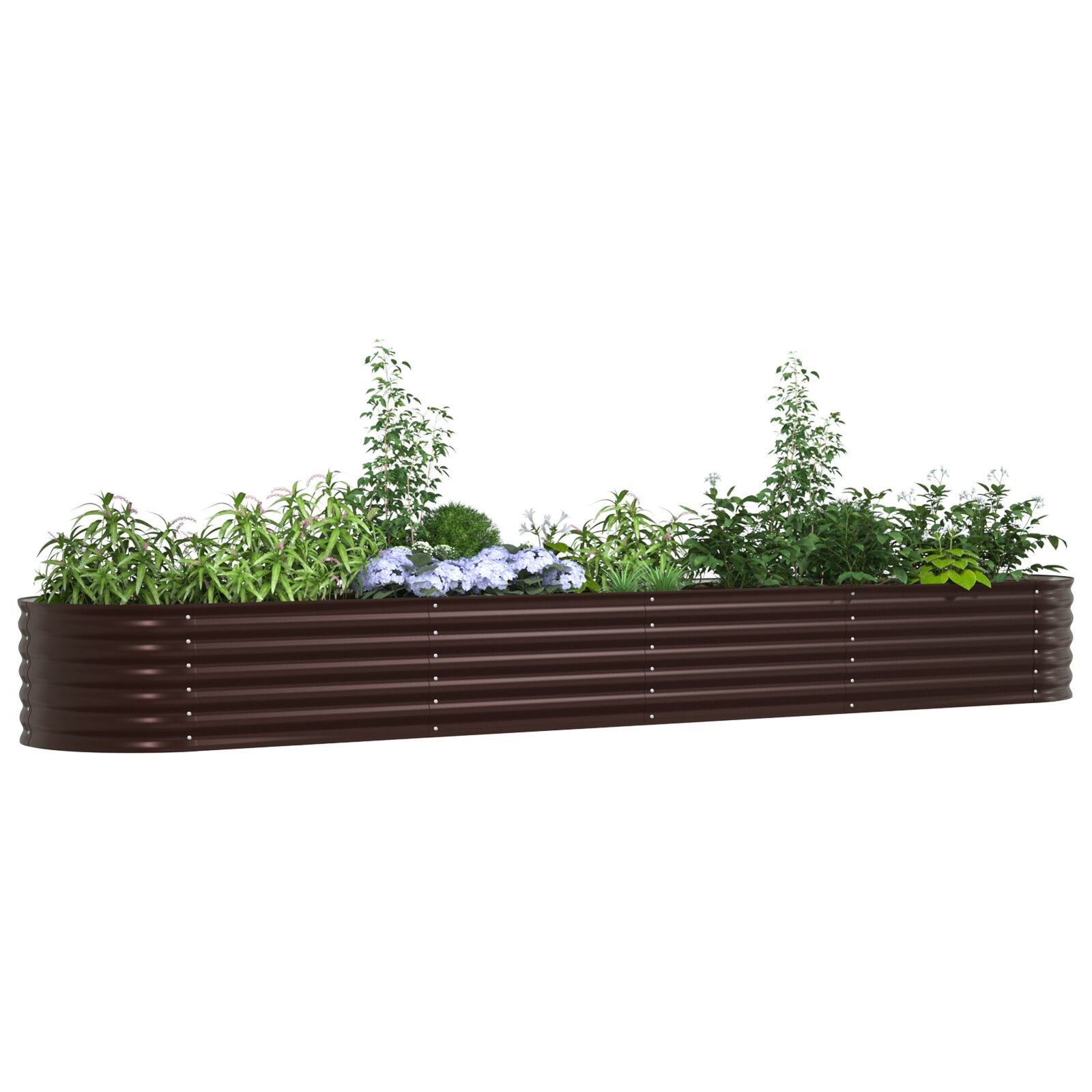 Tuin Verhoogd Bed Gegalvaniseerd Staal 400 x 80 x 44 cm Bruin
