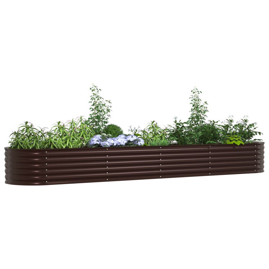 Tuin Verhoogd Bed Gegalvaniseerd Staal 400 x 80 x 44 cm Bruin
