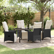 Tuinset poly rattan zwart 5-delig