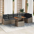 Garden Dining Set with Cushions 7 pcs Grey and Brown