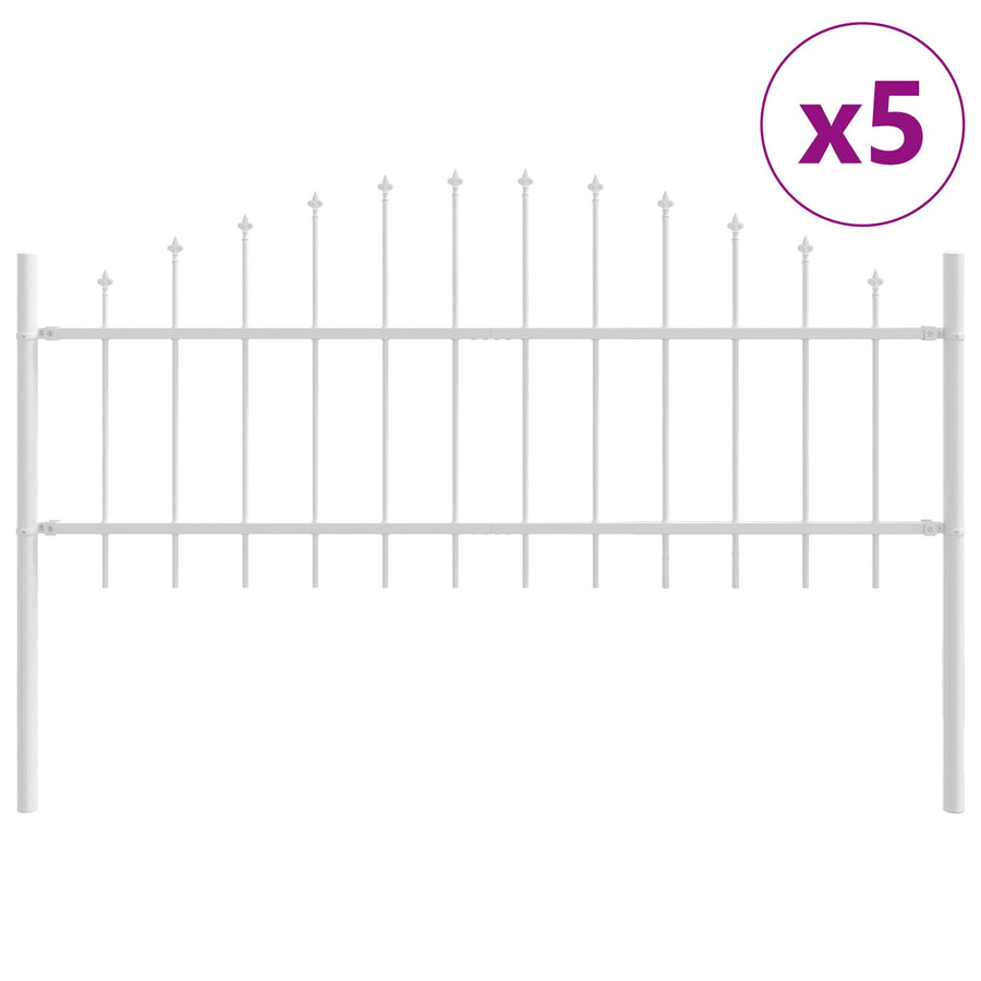 Tuinhek Met Boogtop 8,5X0,75 M Staal Wit 8.5 m 50-75 cm