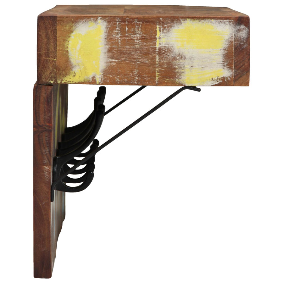 Kapstok Met Plank Wandgemonteerd Van En Metaal Massief gerecycled hout