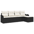 Tuinset poly rattan 4 personen zwart