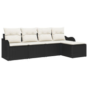 Tuinset poly rattan 4 personen zwart