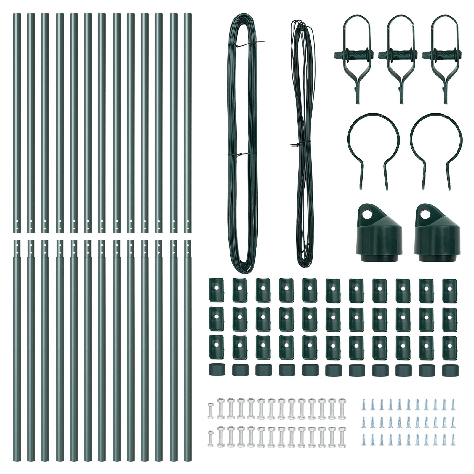 Hekpalen Set 13 Stuks Groen Metaal
