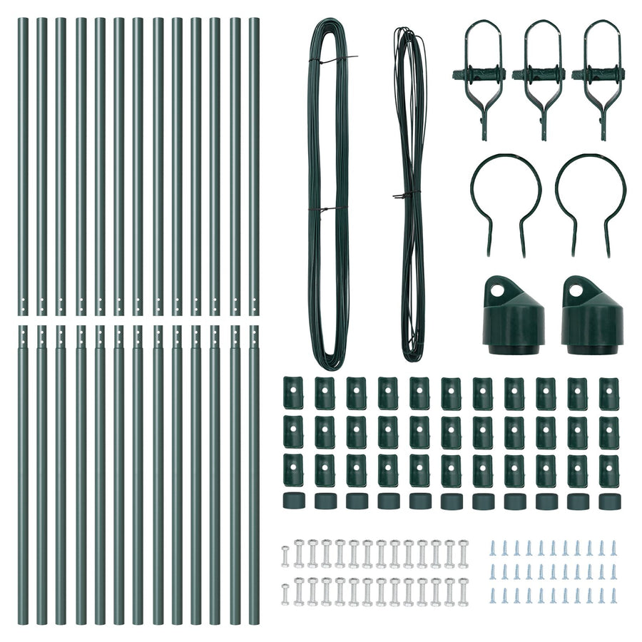 Hekpalen Set 13 Stuks Groen Metaal