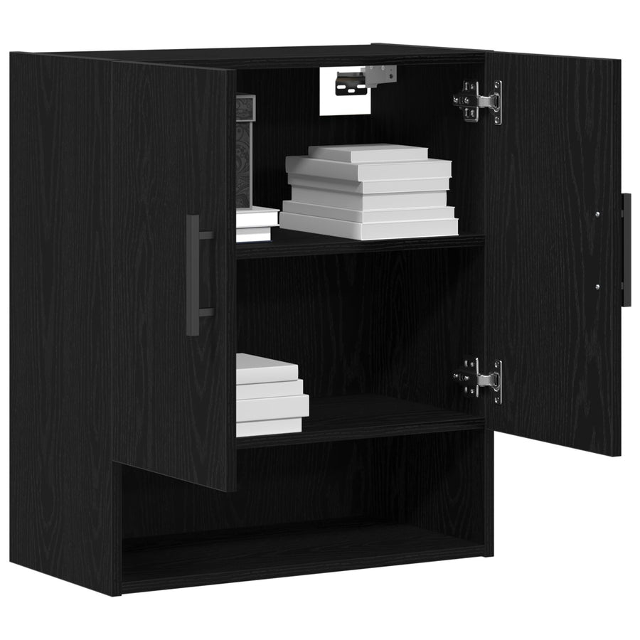 Wandkast Zwart Eiken 60X31X70 Cm Engineered Hout