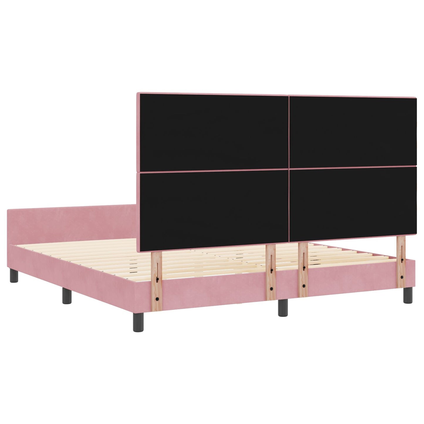 Roze Velourse Bedframe 180X200 Cm Crème