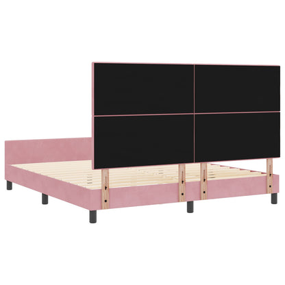 Roze Velourse Bedframe 180X200 Cm Crème