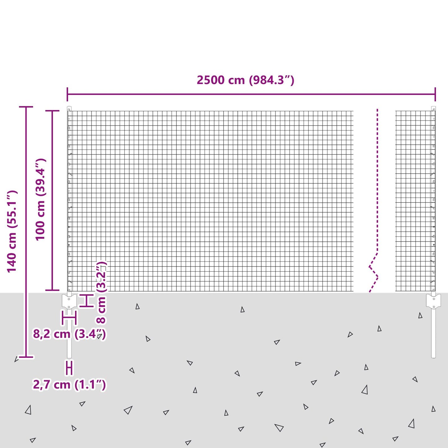 Kippenhek Set Set Van 2 Gegalvaniseerd Staal 25 X 1 M Duurzaam