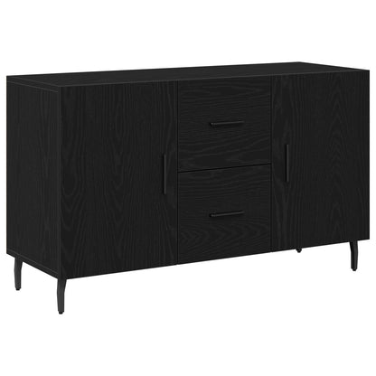 Dressoir Zwart Eiken 100X36X60 Cm Geperst Hout