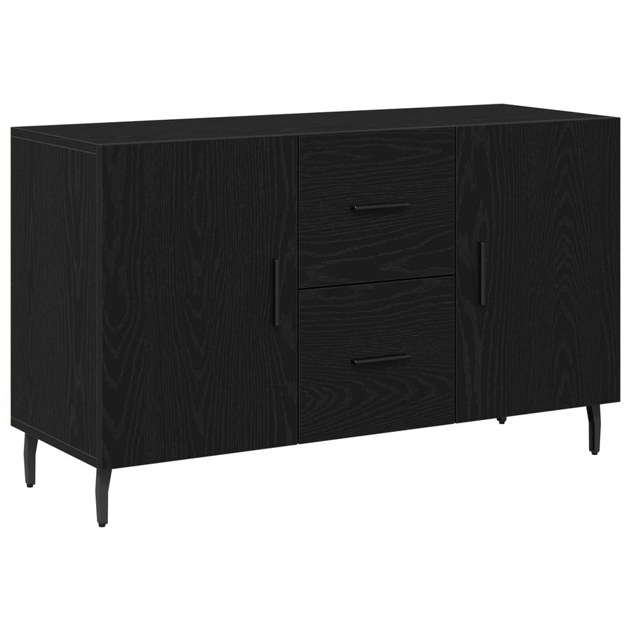 Dressoir Zwart Eiken 100X36X60 Cm Geperst Hout