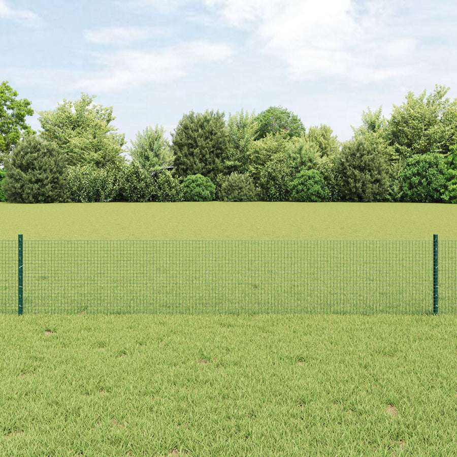 Gelaste Draadhek Met 5 U-Paaltjes Groen 0,4X10 M Staal