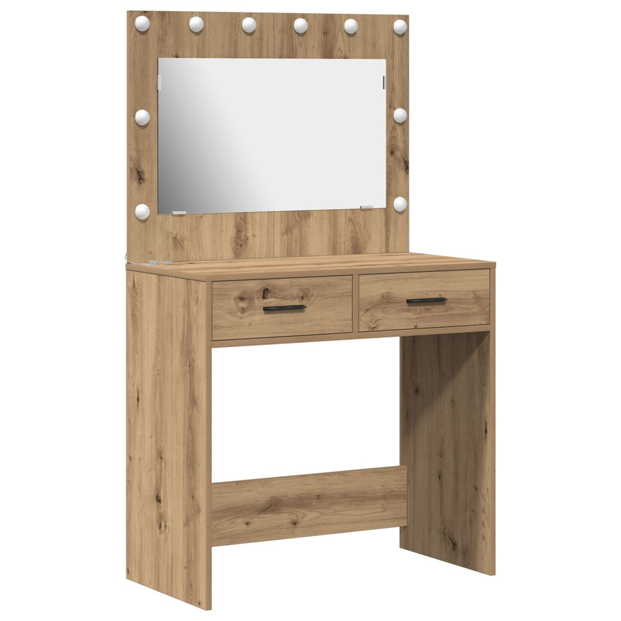 Kaptafel Met Led Verlichting Ambachtelijk eiken 78,5 x 41 x 135 cm