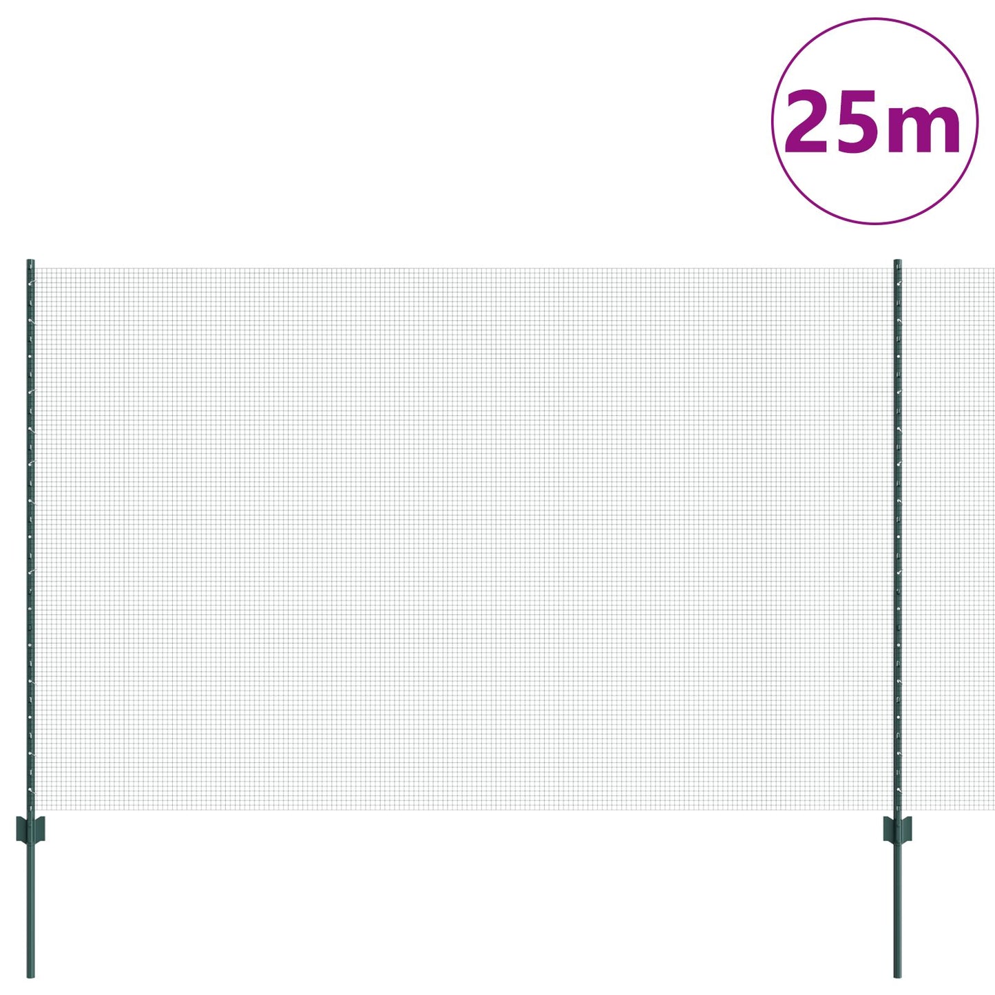 Gelaste Draadhek Met 11 U-Palen Groen 1.6X25 M Staal
