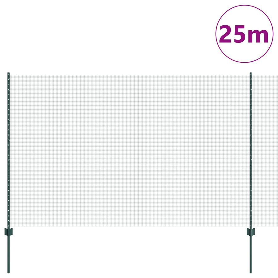 Gelaste Draadhek Met 11 U-Palen Groen 1.6X25 M Staal