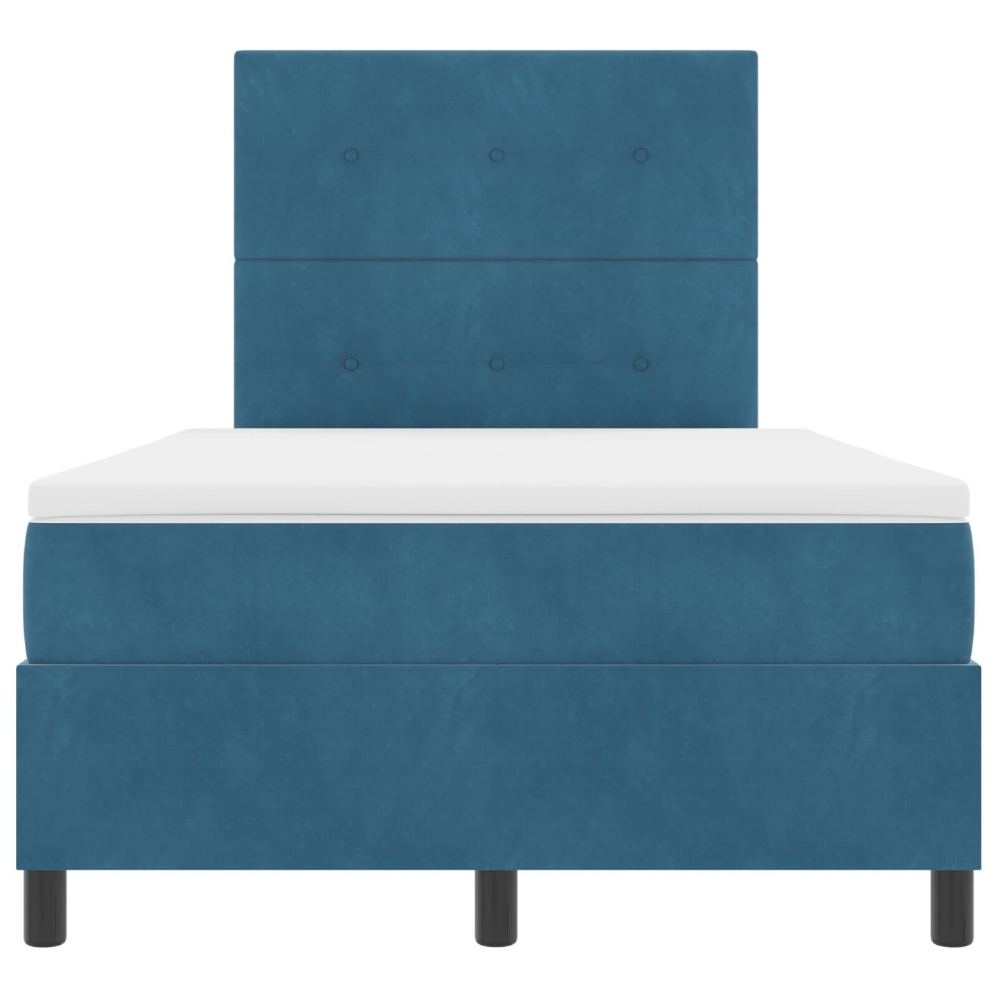 Boxspringbed Met Matras Donkerblauw 120X200 Cm Fluweel Blauw