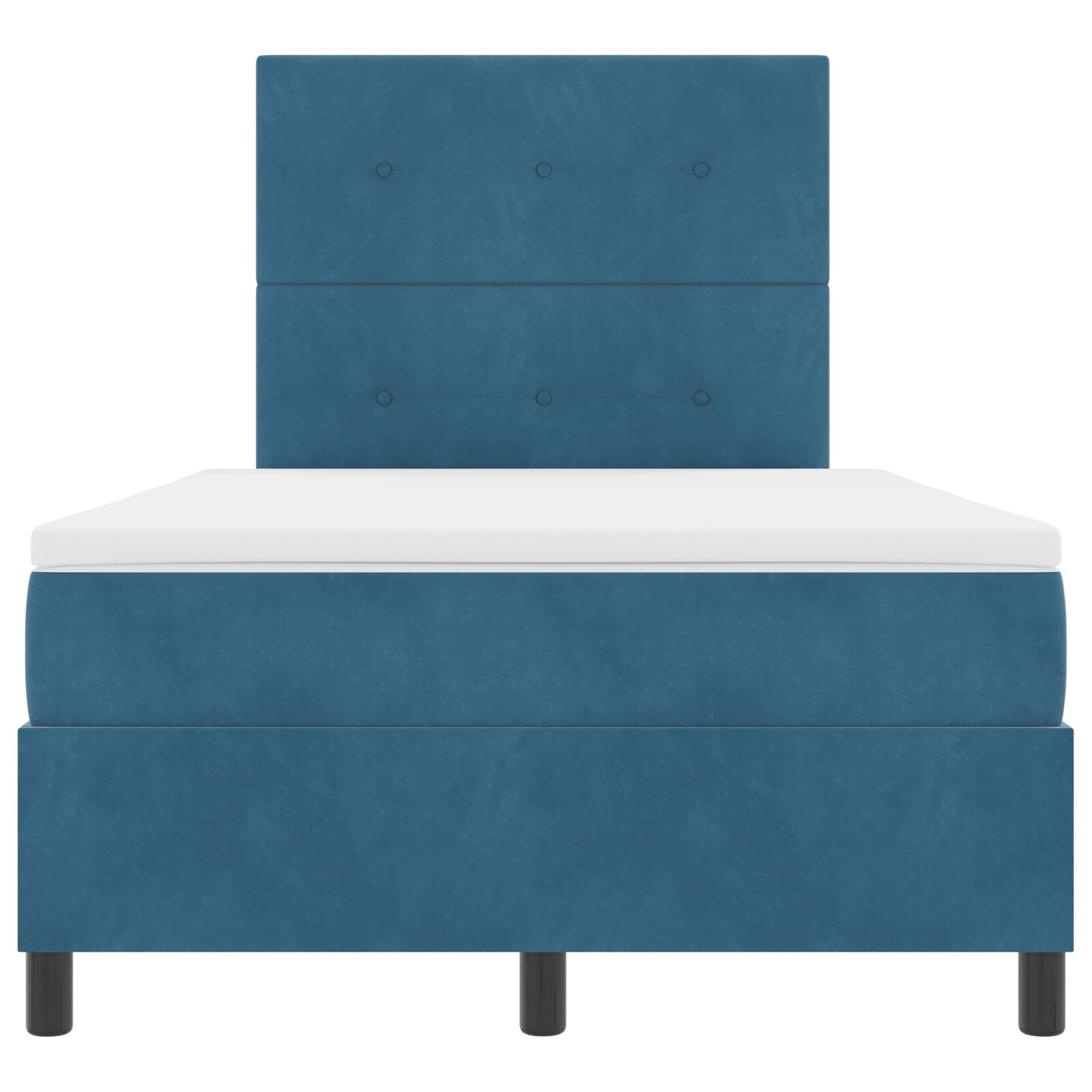 Boxspringbed Met Matras Donkerblauw 120X200 Cm Fluweel Blauw