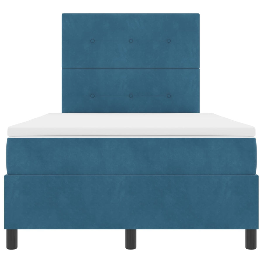 Boxspringbed Met Matras Donkerblauw 120X200 Cm Fluweel Blauw
