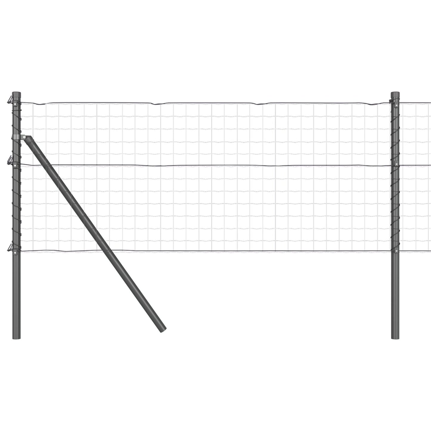 Fence Posts 26 Stuks Ø32 Mm Gegalvaniseerd Staal Grijs 120 cm 26x paal