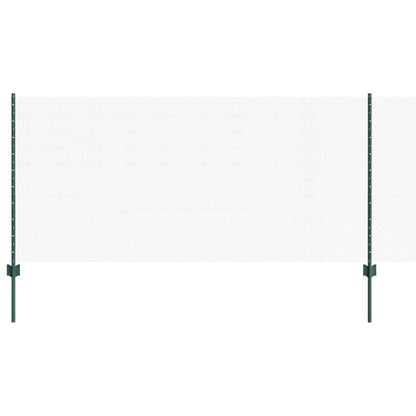 Hekpalen 11 Stuks U-Kanaal Groen 100 Cm Staal,  Zeshoekig Hek Groen 1X50 M Staal