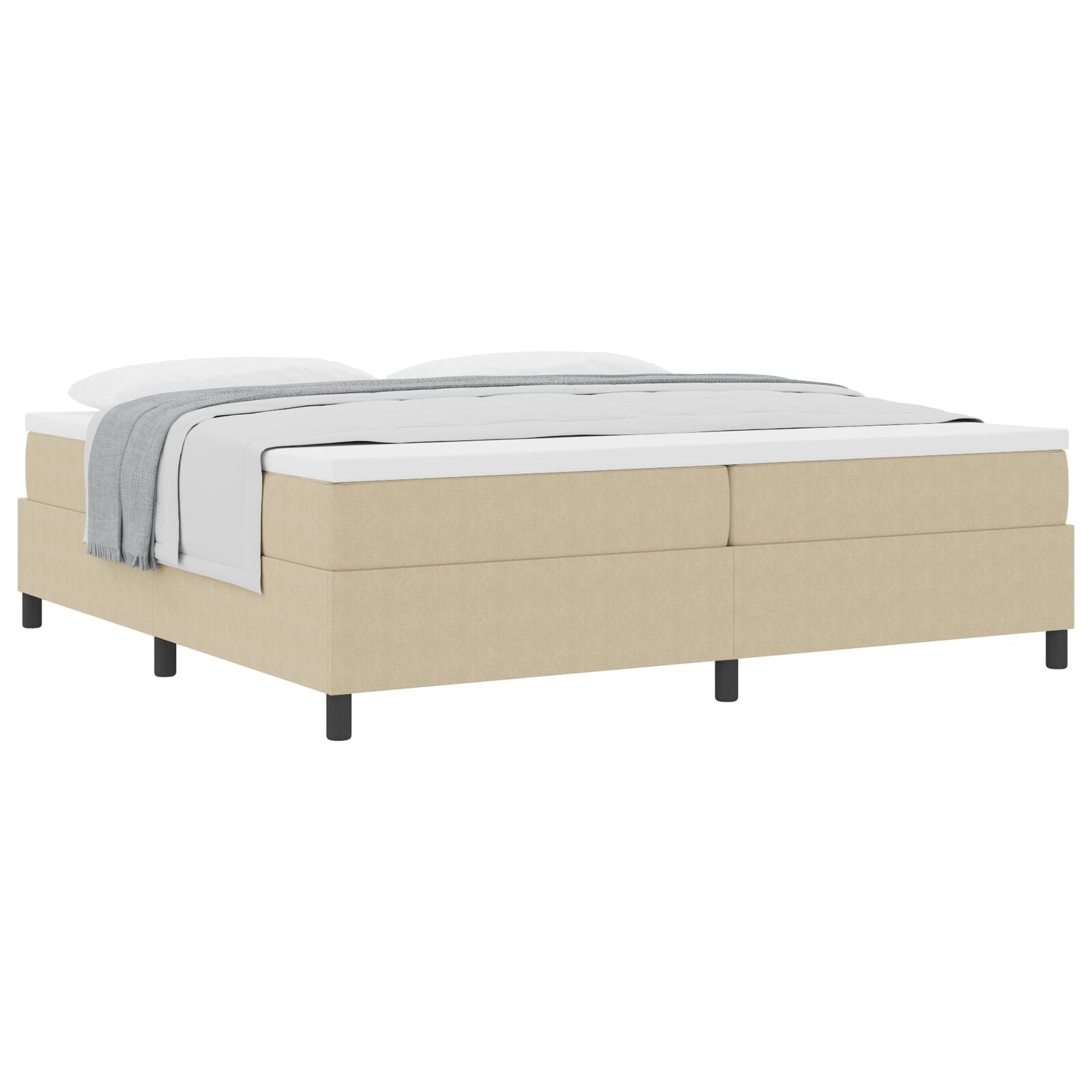 Boxspring Bed Met Matras Licht Groen Grijs 200X200 Cm Corduroy Stof