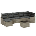 Tuinset poly rattan grijs 6 personen