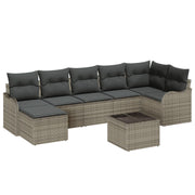 Tuinset poly rattan grijs 6 personen