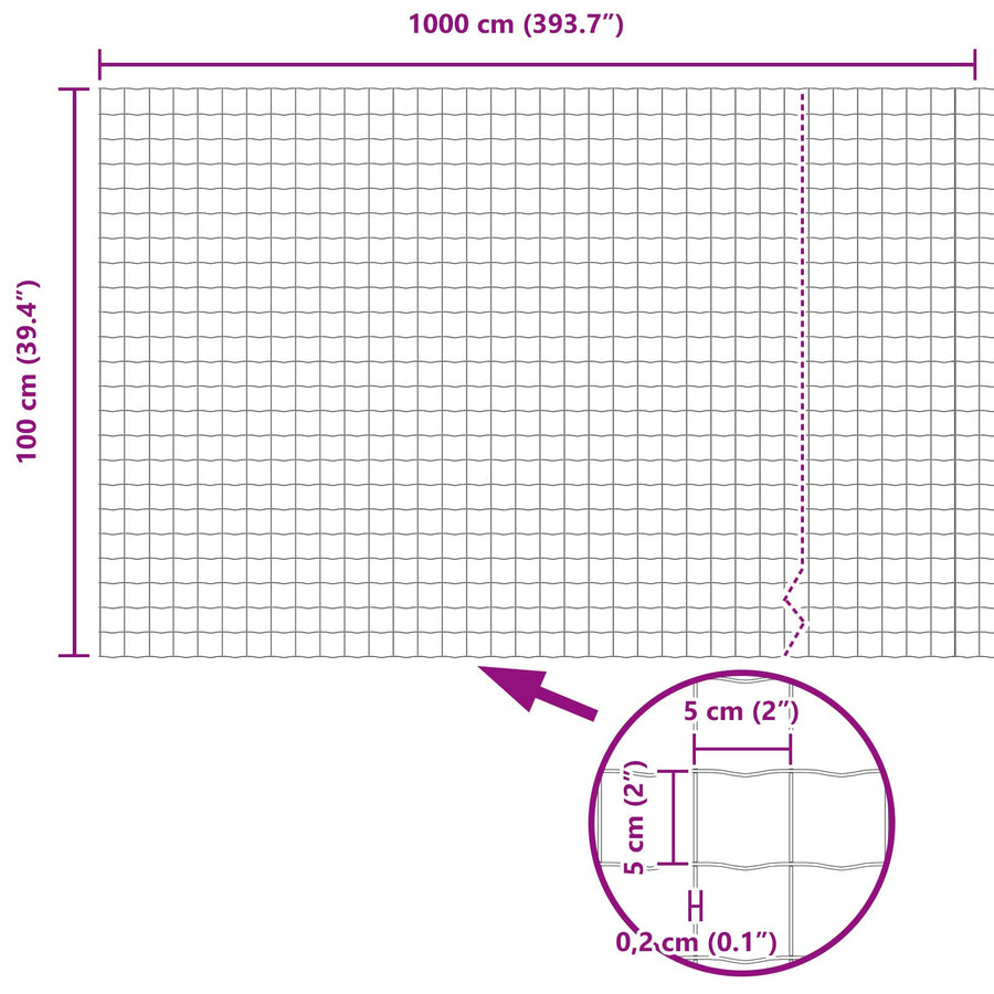 Tuinomheiningset Set Van 2 Gegalvaniseerd Staal 10 X 1 M Duurzaam