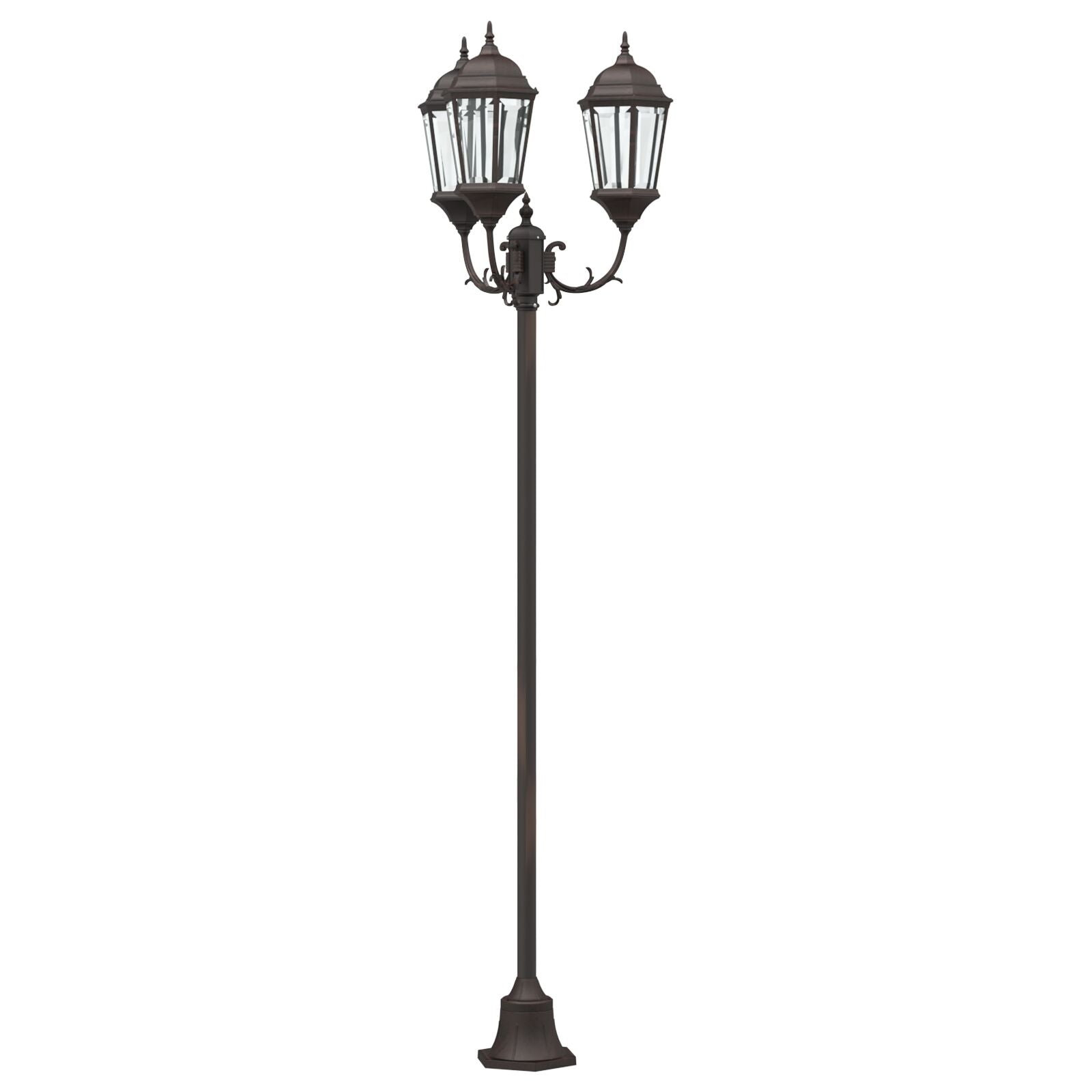Tuinlichtpaal 3-Lamp E27 220 Cm Aluminium Brons