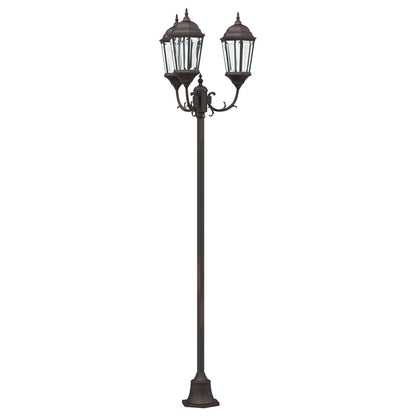 Tuinlichtpaal 3-Lamp E27 220 Cm Aluminium Brons