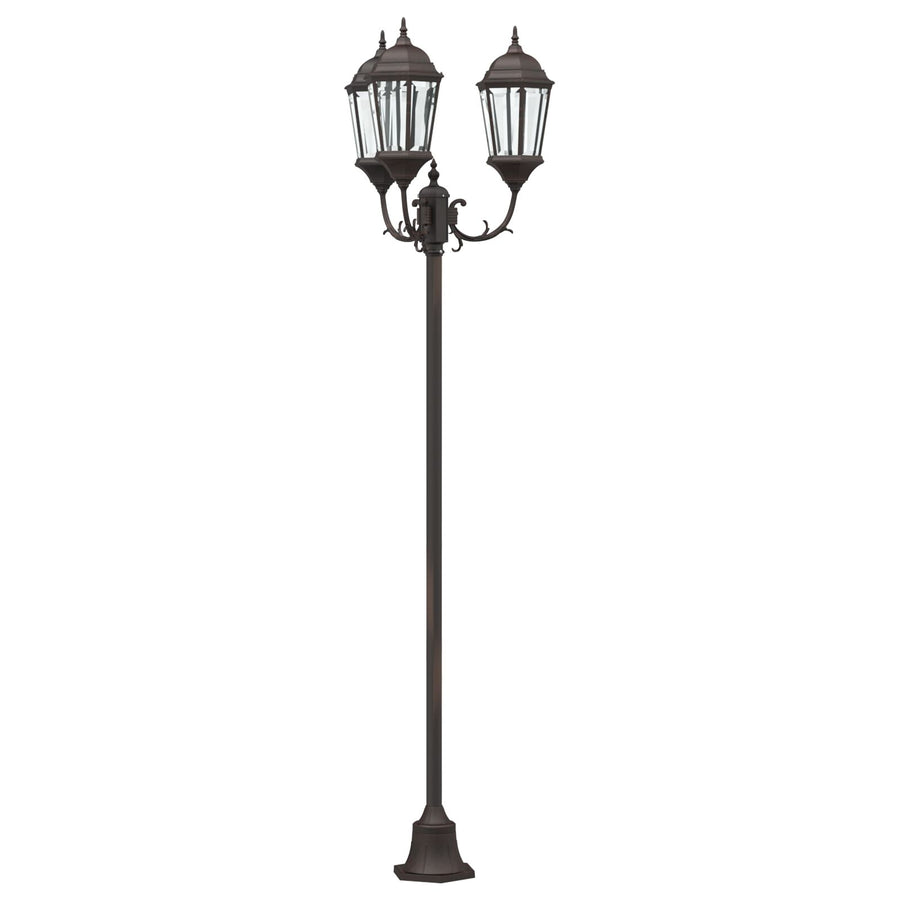Tuinlichtpaal 3-Lamp E27 220 Cm Aluminium Brons