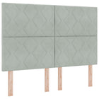 Headboard Light Grey 144 cm Velvet