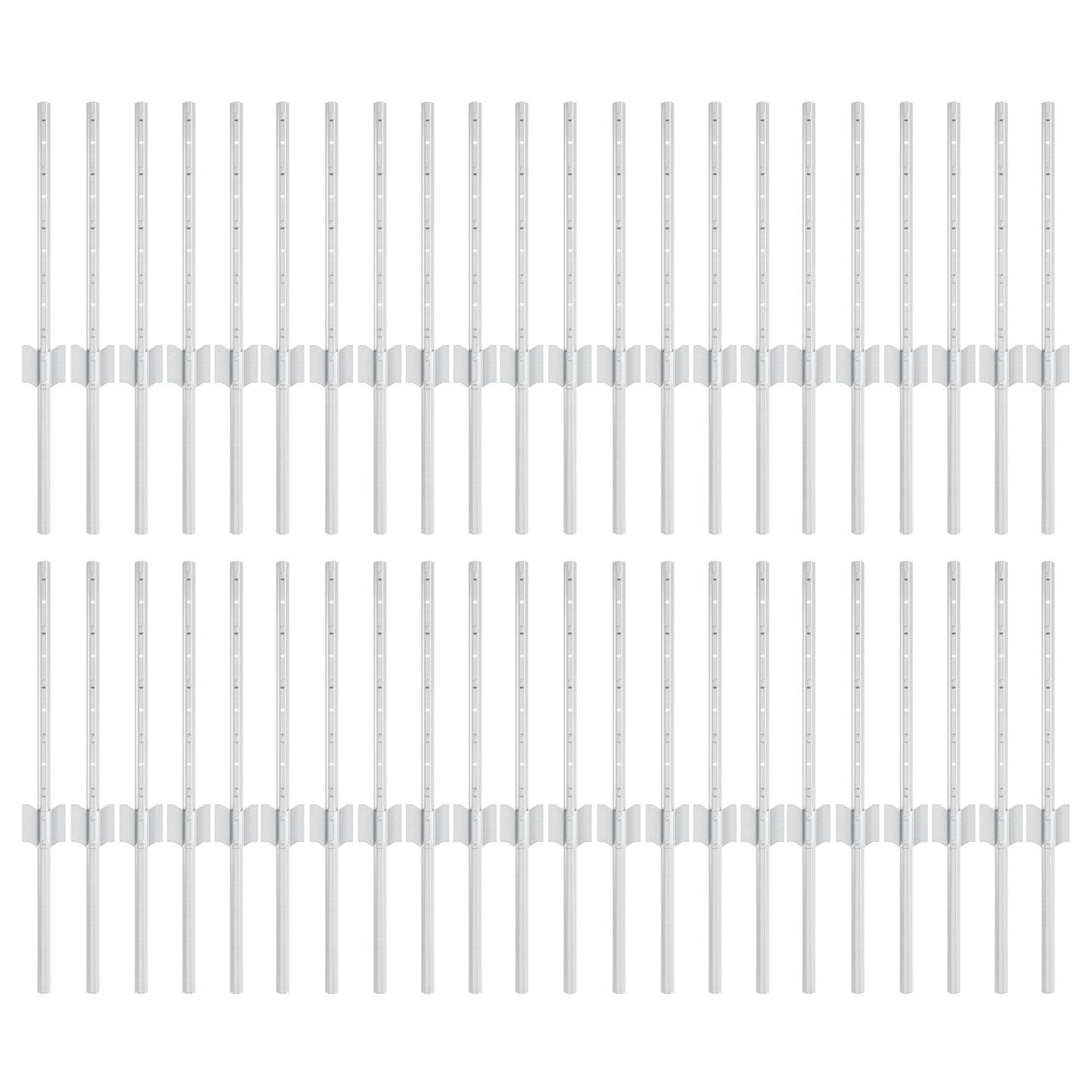 Schuttingpalen 44 stuks U-kanaal Zilver 80 cm Staal