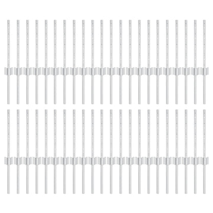 Schuttingpalen 44 stuks U-kanaal Zilver 80 cm Staal