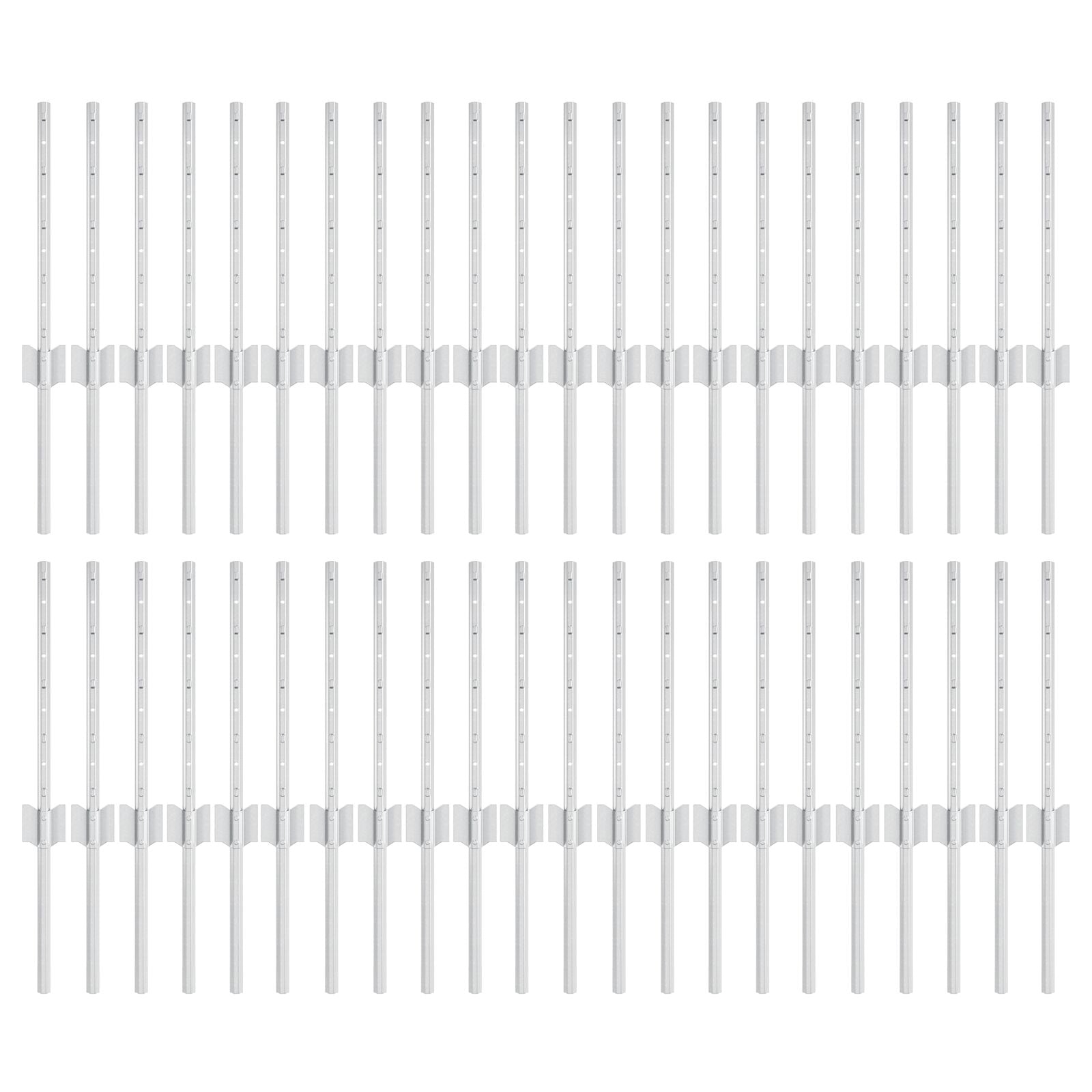 Schuttingpalen 44 stuks U-kanaal Zilver 80 cm Staal