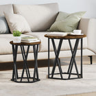 Salontafel 2 stuks gerookt eiken metaal