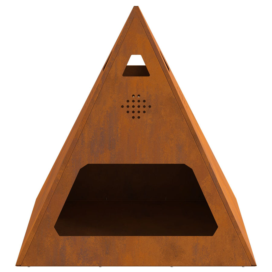 Vuurkorb Piramide 50X50X51 Cm Verweerd Staal Verweerd staal/Bruin