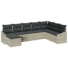 8-Delig Tuin Sofa Set Met Kussens Lichtgrijs Poly Rattan