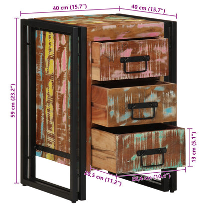 Nachtkastje Kleurrijk 40 x 35 x 50 cm Massief gerecycled hout