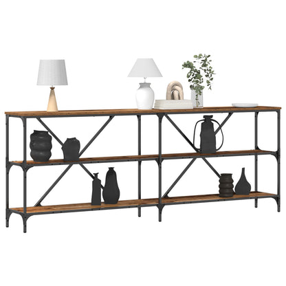 Console Tafel Oud Hout 200X30X75 Cm Engineered Hout En Staal