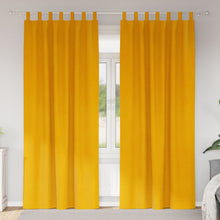 Blackout Gordijnen 2 Stuks Fluwel Mosterdgeel 140 x 225 cm met hanglussen